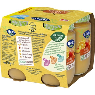 Tarritos de frutas variadas sin gluten desde 4 meses pack 4 envases 190 g - Hero Solo
