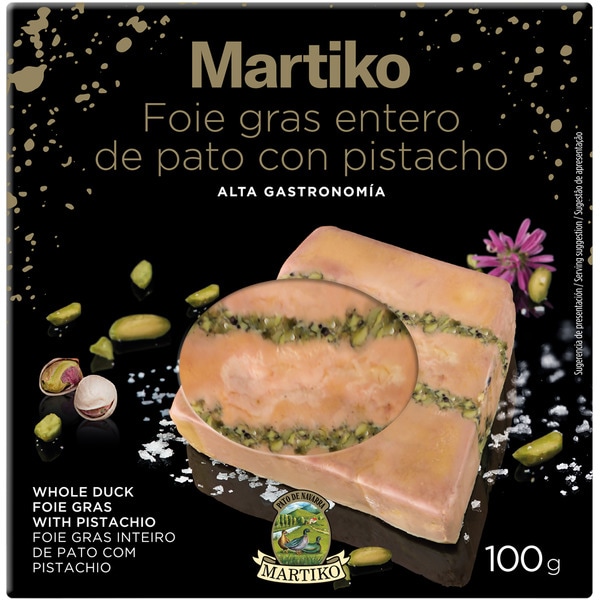 foie gras entero de pato con pistacho sin gluten envase 100 g