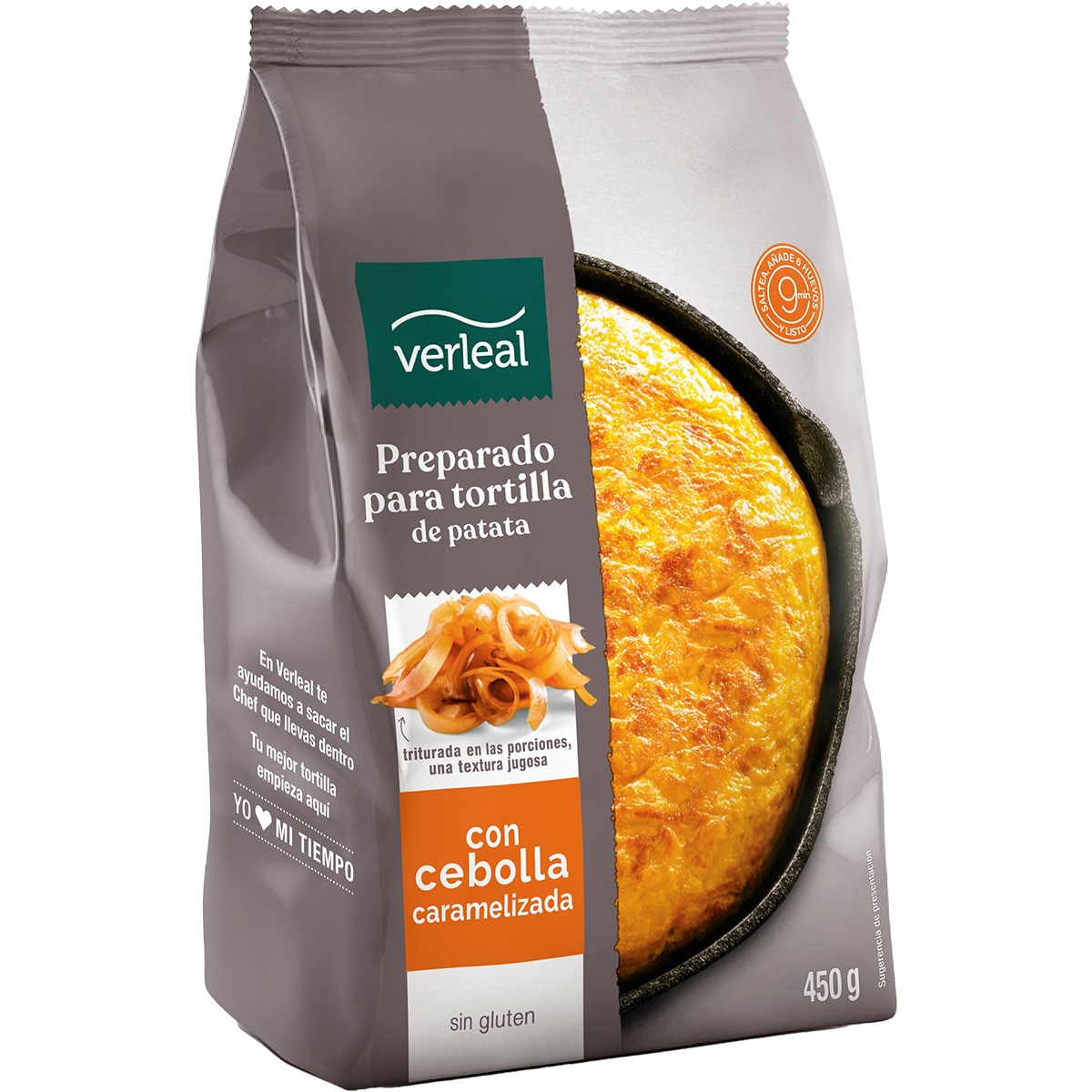 preparado para tortilla de patata con cebolla caramelizada sin gluten
