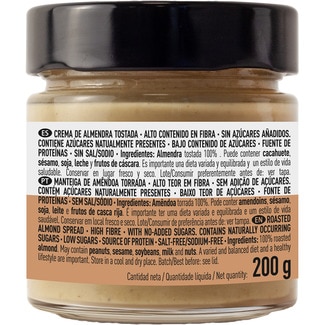 Crema de almendras 100% frasco 200 g - Special Line El Corte Ingles