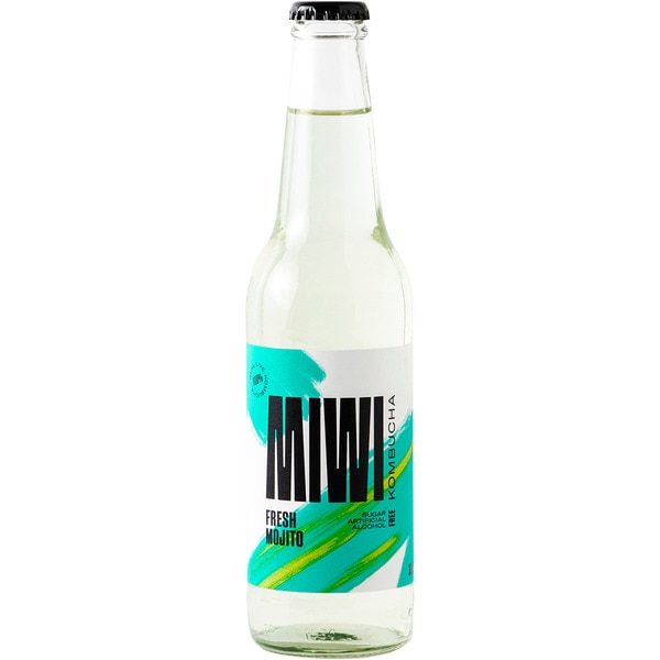 Kombucha frischer Mojito-Geschmack zuckerfrei Flasche 330 ml