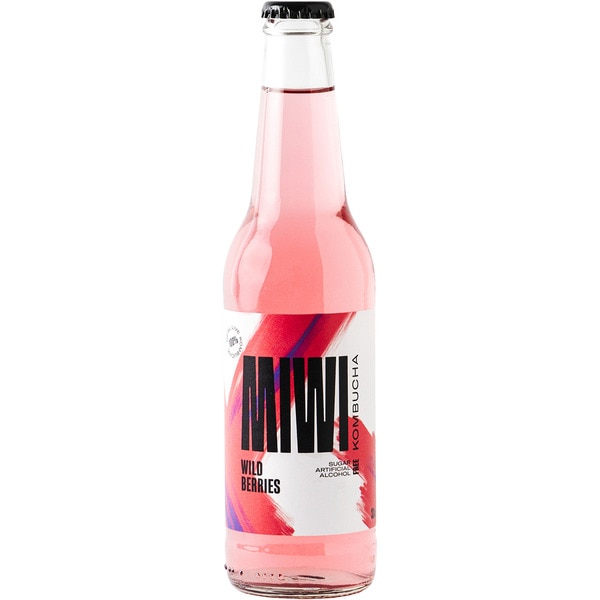 kombucha de frutas silvestres sin azúcar botella 330 ml
