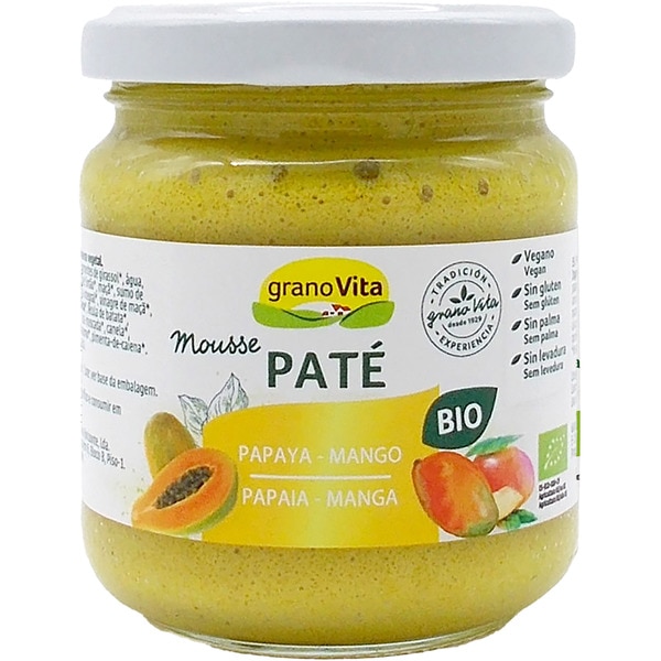 Organic papaya and mango mousse gluten-free and no palm oil jar 175 g
