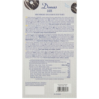 Donas glaseadas de chocolate negro y blanco sin gluten envase 90 g - Piaceri Mediterranei