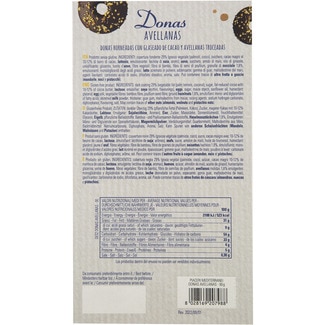 Donas glaseadas de chocolate con avellanas sin gluten envase 90 g - Piaceri Mediterranei