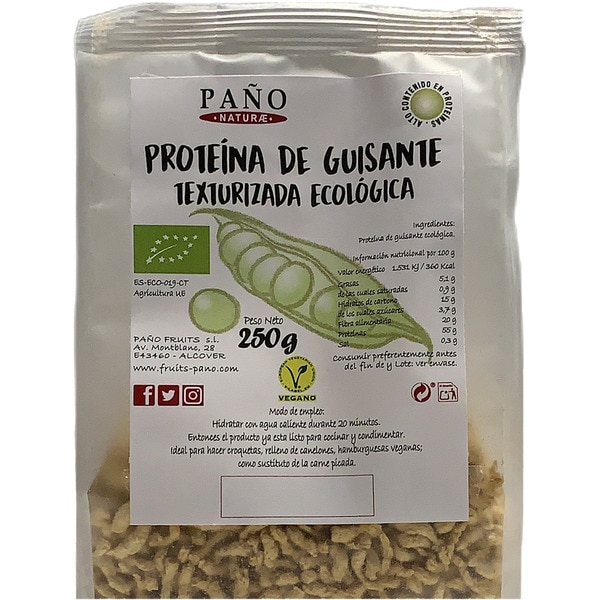 Bio proteína de guisante texturizada ecológica bolsa 250 g