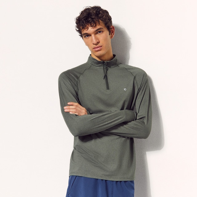 Camiseta media cremallera de running de hombre