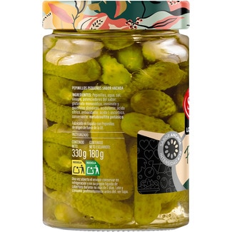 Pepinillos pequeños sabor anchoa frasco 180 g neto escurrido - Serpis