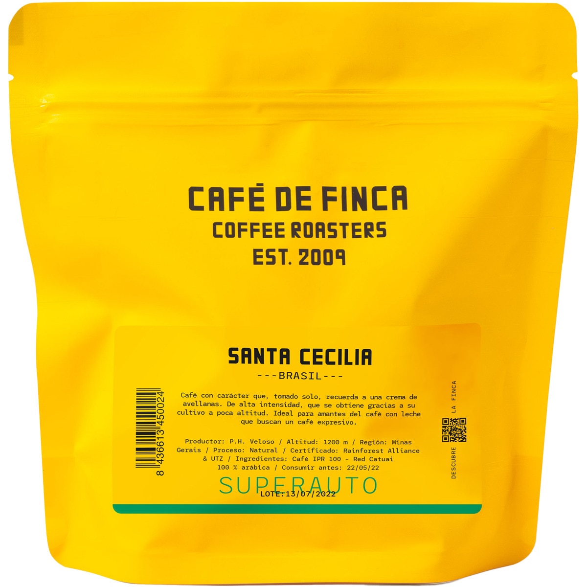 café tostado en grano de Brasil Santa Cecilia