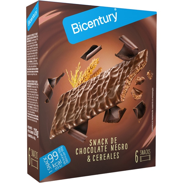 Dark chocolate and cereal snacks 6-pack case 120 g