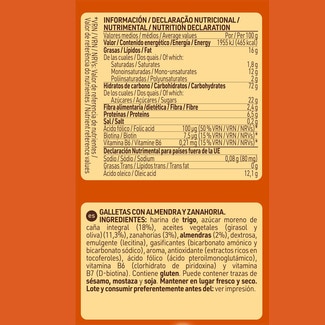 Galletas con almendra y zanahoria sin aceite de palma paquete 220 g - Diat Radisson