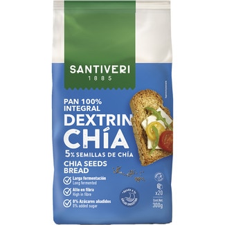 SANTIVERI dextriniertes Rösbrot 100% Vollkorn mit Chiasamen Behälter 300 g