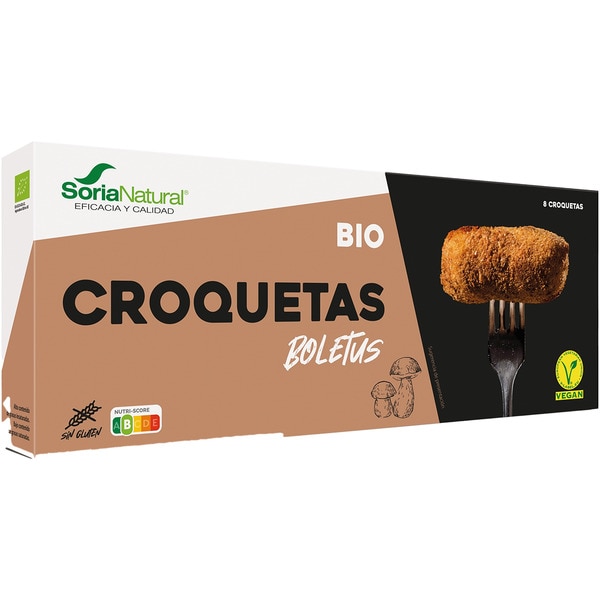 croquetas sabor boletus ecológicas, veganas y sin gluten envase 250 g