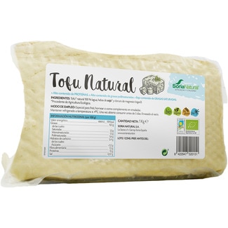 SORIA NATURAL tofu natural ecológico, sin gluten y vegano envase 1 kg