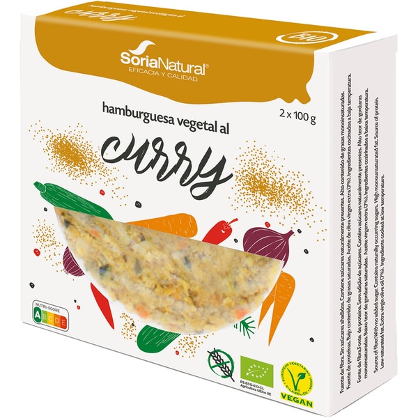 Veganer Gemüse-Bio-Hamburger mit Curry glutenfrei 2er-Pack Einheiten 100 g
