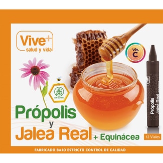 VIVE+ própolis, jalea real y equinacea envase 12 viales