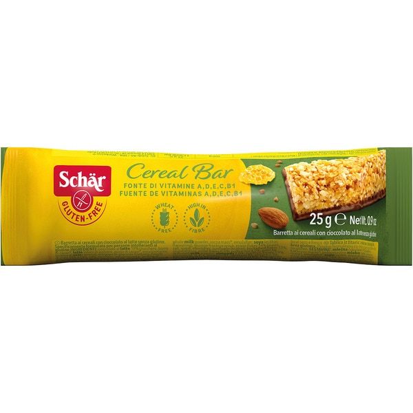 milk chocolate cereal bar gluten-free container 25 g