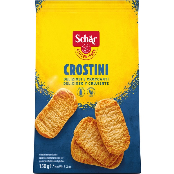 Crostini Geröstete Brötchen Gluten- und laktosefrei Behälter 150 g