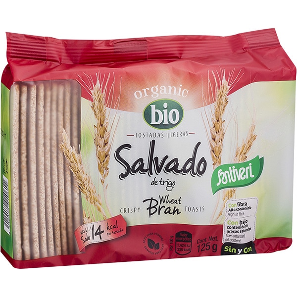 Organic Bio tostadas crujientes con salvado de trigo ecológicas paquete 125 g