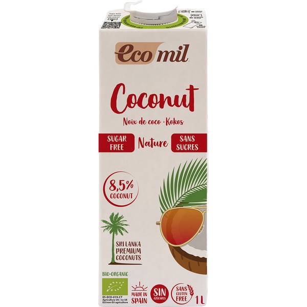 precios Ecomil Leche De Coco Ecológica Sin Gluten Y Sin Lactosa Envase 1 L en Hipercor