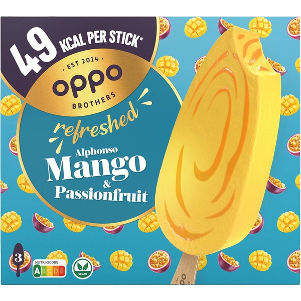 Alphonso helado de mango y fruta de la pasión vegano 3 unidades estuche 285 ml