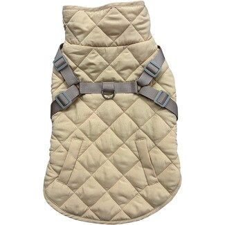 FRED&RITA Wattierter leichter Hundeparka mit Geschirr in Gelb 35 cm 1 Einheit