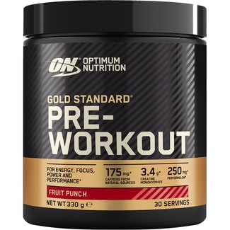 OPTIMUM NUTRITION On Gold Standard Pre-Workout con focus sabor a ponche de frutas envase 333 g