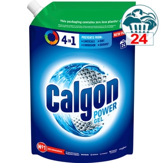 CALGON antical para lavadora en gel Power Gel recarga bolsa 24 dosis