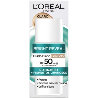 L'OREAL Paris Bright Reveal light tone anti-blemish facial fluid tube 50 ml with niacinamide + LHA SPF50 +