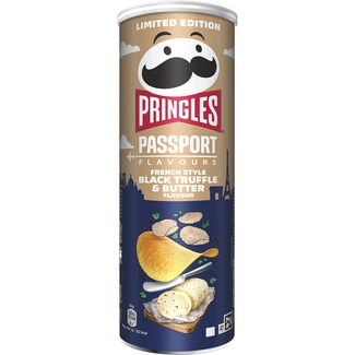 PRINGLES aperitivo frito de patata sabor black truffe & butte lata 165 g