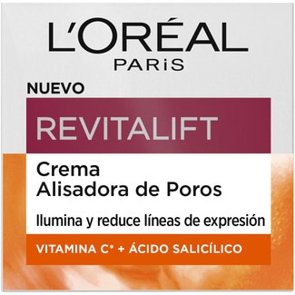 L'OREAL Revitalift crema alisadora de poros con vitamina C + ácido salicílico jar 50 ml ilumina y reduce líneas de expresión