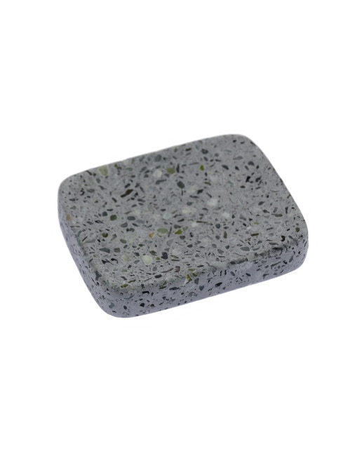 Jabonera baño acrilica gris con motas