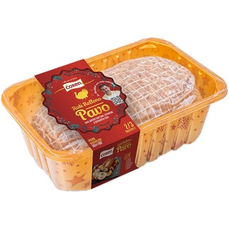 COREN roti relleno de pavo con jamón serrano, ciruelas y pimienta roja bandeja 750 g