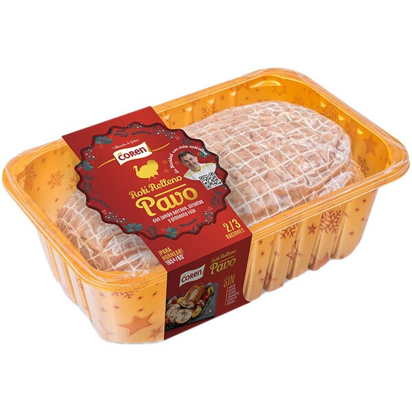 spit-roast turkey stuffed with Serrano ham, plums and red pepper tray 750 g