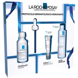 LA ROCHE POSAY Schatulle Cicaplast B5 ultrareparierendes und ultrafeuchtigkeitsspendendes Serum Dosierspender 30 ml + Mizellarwasser 50 ml + Augenserum 5ml