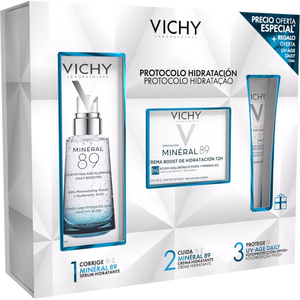 Mineral 89 Hydration with Hydrating Serum Chest doser 50 ml + 50 ml moisturising cream boots + free photo protection SPF50+ 15 ml tube