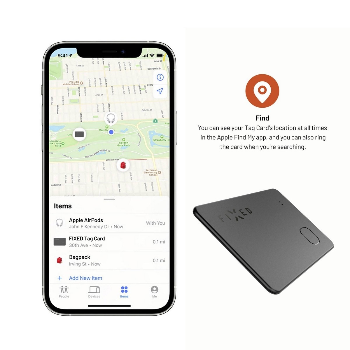 Tracker Card Fixed Location Card for Apple "Find My" - Preto 9