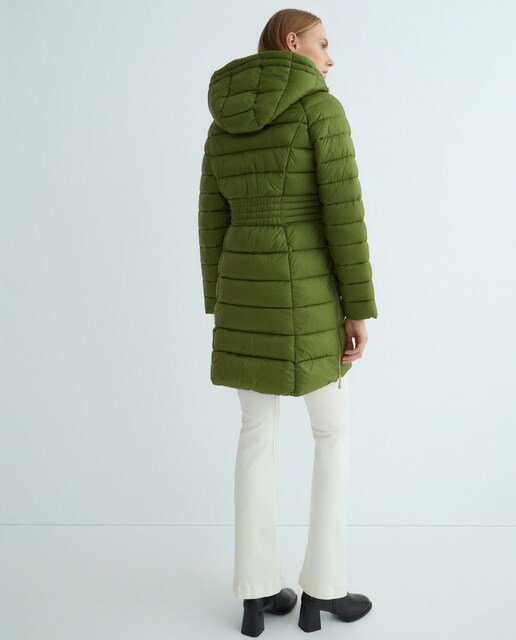 Plumas de mujer largo cerrado con cremallera