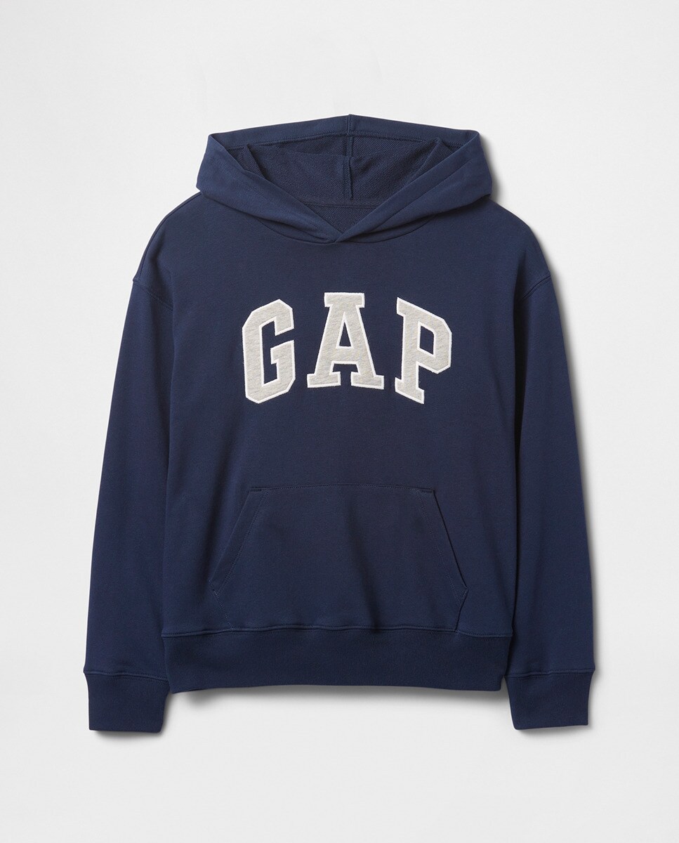 Sweatshirt com Capuz com Logótipo à Frente e Bolso Canguru Gap Azul-marinho-6