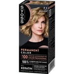 tinte coloración permanente color 7.1 Rubio medio con mascarilla de keratina Box 1 Einheit