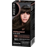 tinte coloración permanente color 3.1 Castaño oscuro con mascarilla de keratina Box 1 Einheit