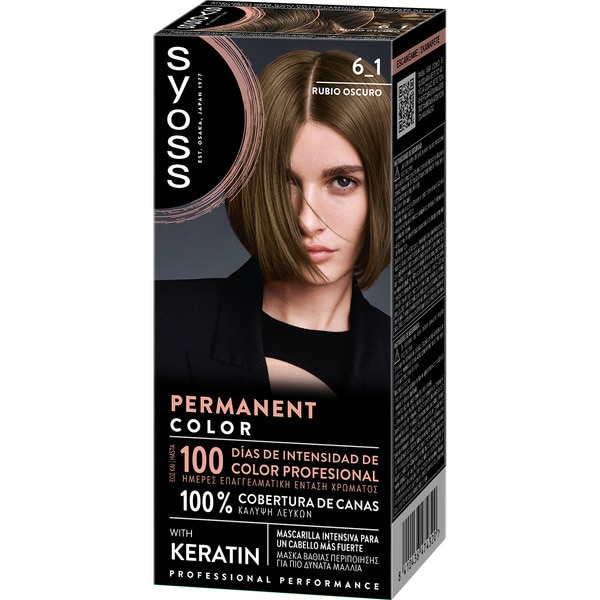 tinte coloración permanente color 6.1 con mascarilla de keratina Box 1 Einheit