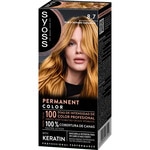 tinte coloración permanente color 8.7 Rubio Dorado Caramelo con mascarilla de keratina box 1 each