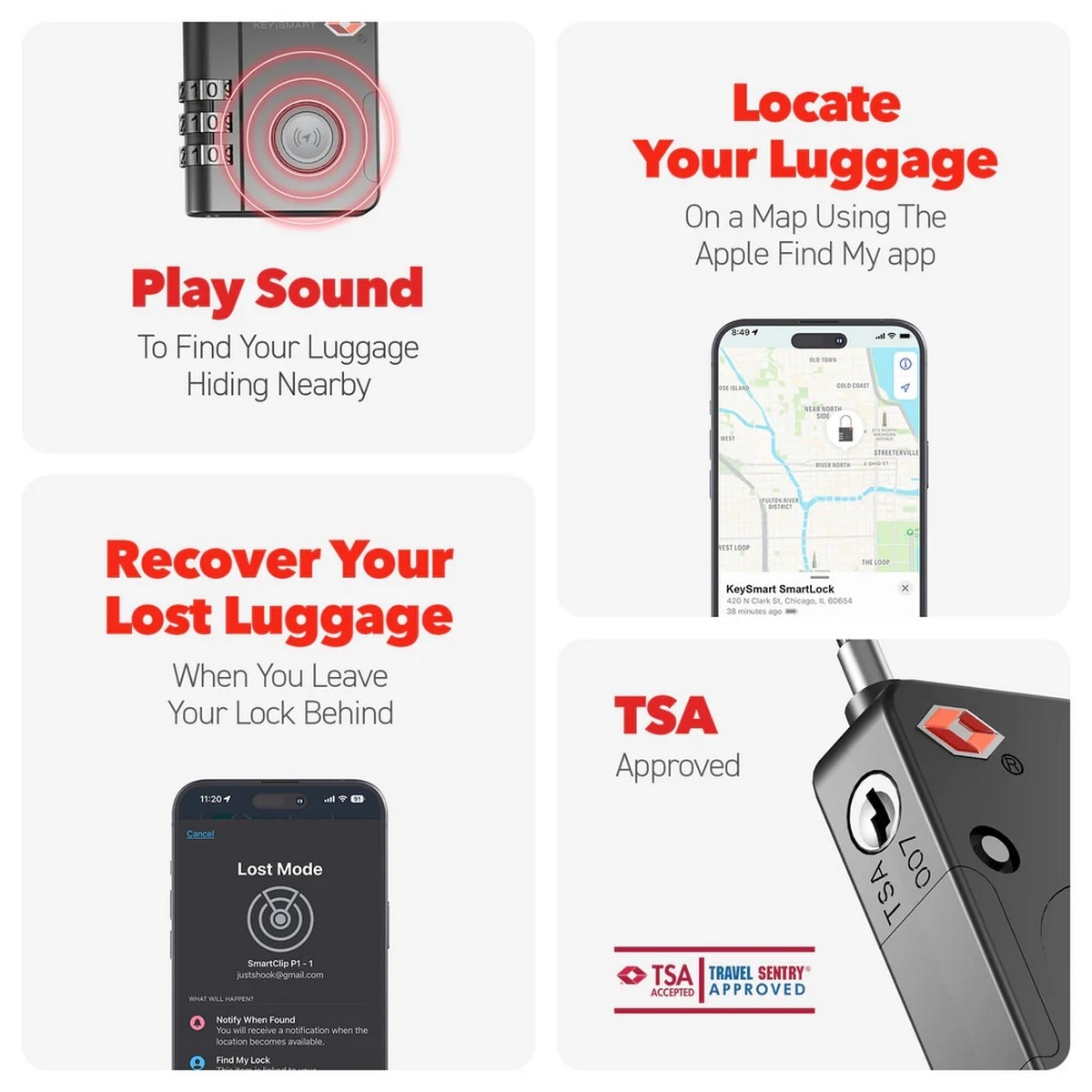 Cadeado KeySmart SmartLock com Find MY - Preto 3