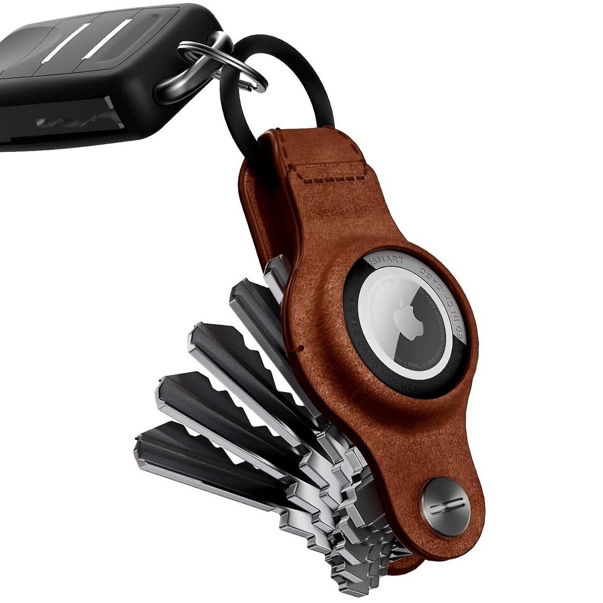 Imagem 0 de Porta-Chaves KeySmart para AirTag - Couro Castanho