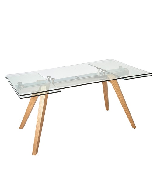 Mesa de comedor extensible de madera de nogal Stone El Corte Inglés. Reacondicionado grupo A