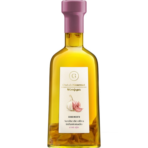 condimento de aceite de oliva infusionado con ajo botella 250 ml