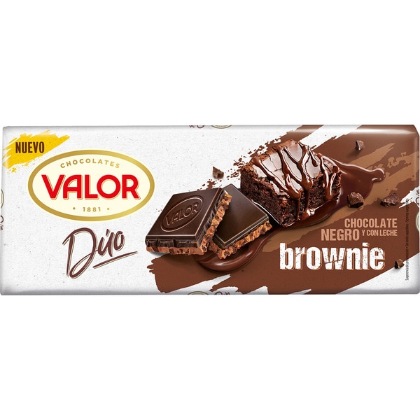 Duo chocolate negro y con leche brownie tableta 170 g
