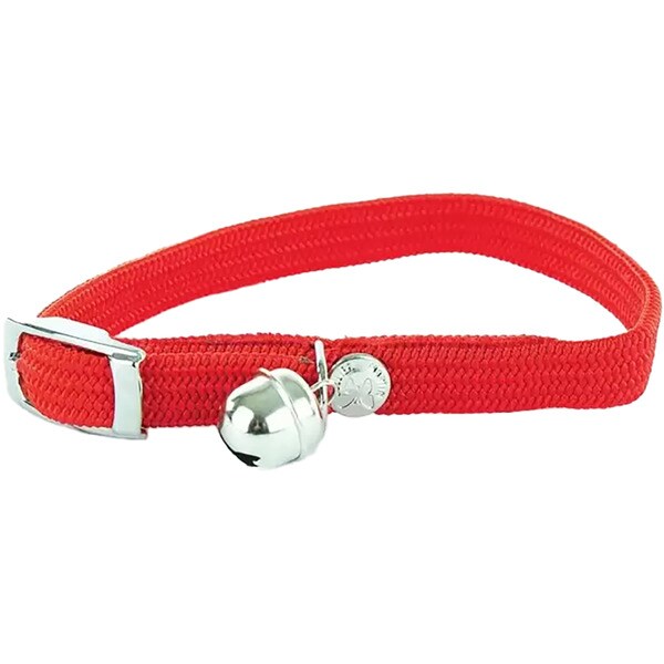 Katzenhalsband aus elastischem Nylon in Rot Maße 10 mm - 30 cm 1 Einheit