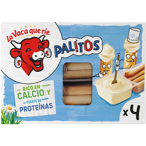 Palitos plain cream cheese with bread sticks for dipping pack of 4 tubs box 140 g